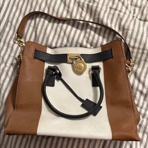 Michael Kors Tan and Cream Shoulder Bag